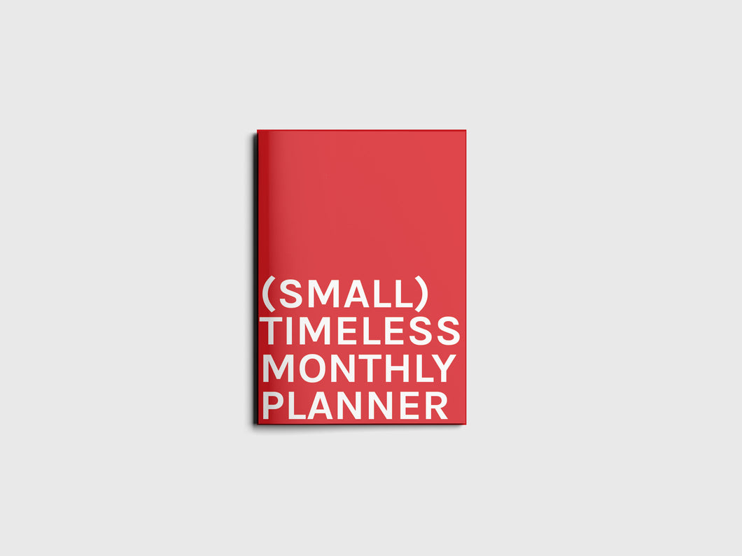 small timeless monthly planner